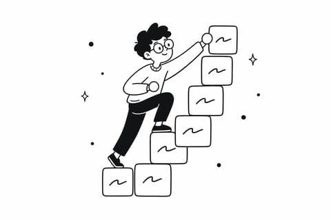 A word ladder puzzle transforming one four-letter word into another, one letter at a time