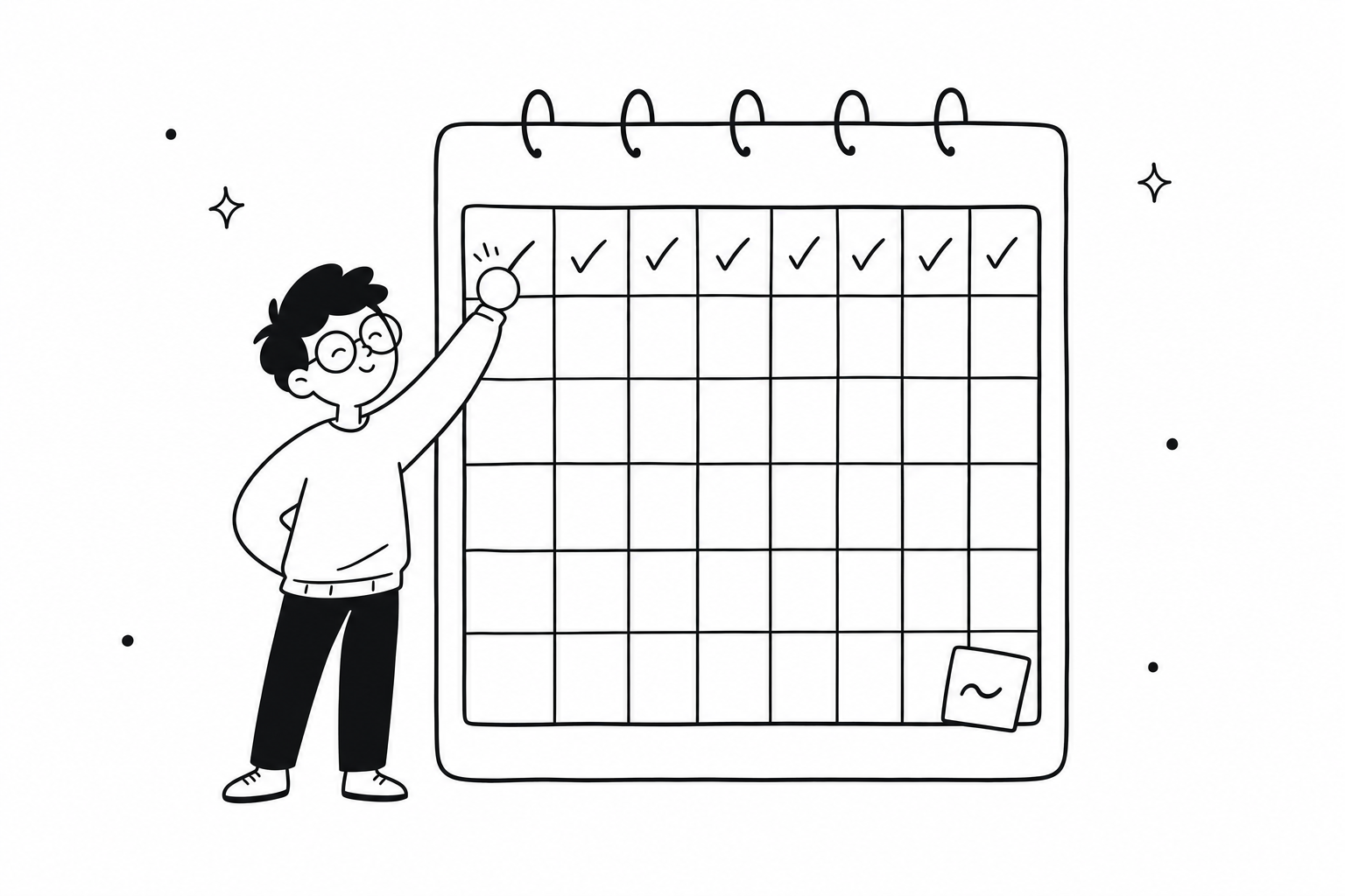 A calendar showing a daily word game streak marked across several days