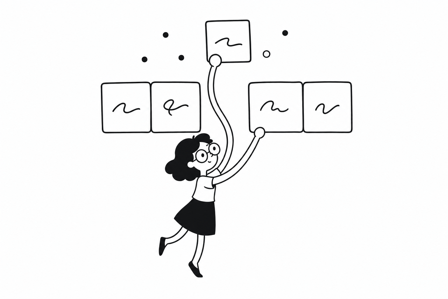 A person lifting a single tile out of a row of five, leaving the other four in place