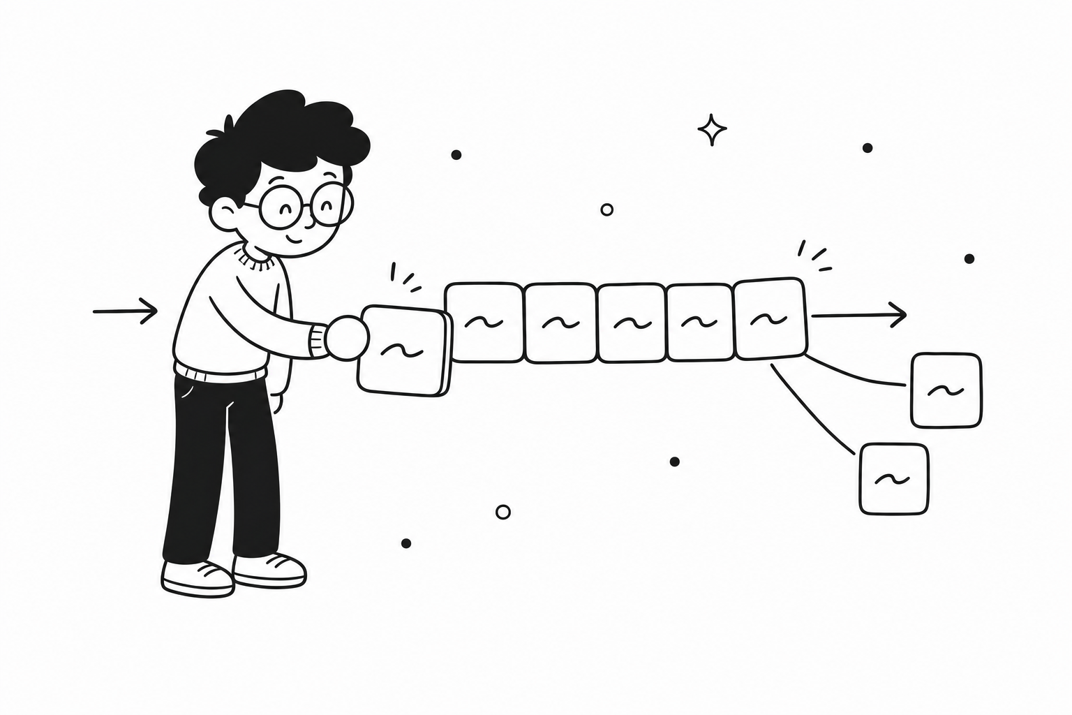 A breadth-first search queue exploring word ladder candidates level by level