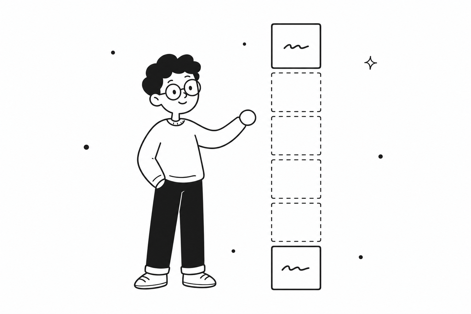 An easy word ladder puzzle with blank rungs to fill in between the start and target word
