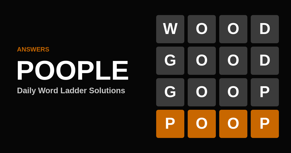 Poople Answers: Every Daily Word Ladder Solution and Archive